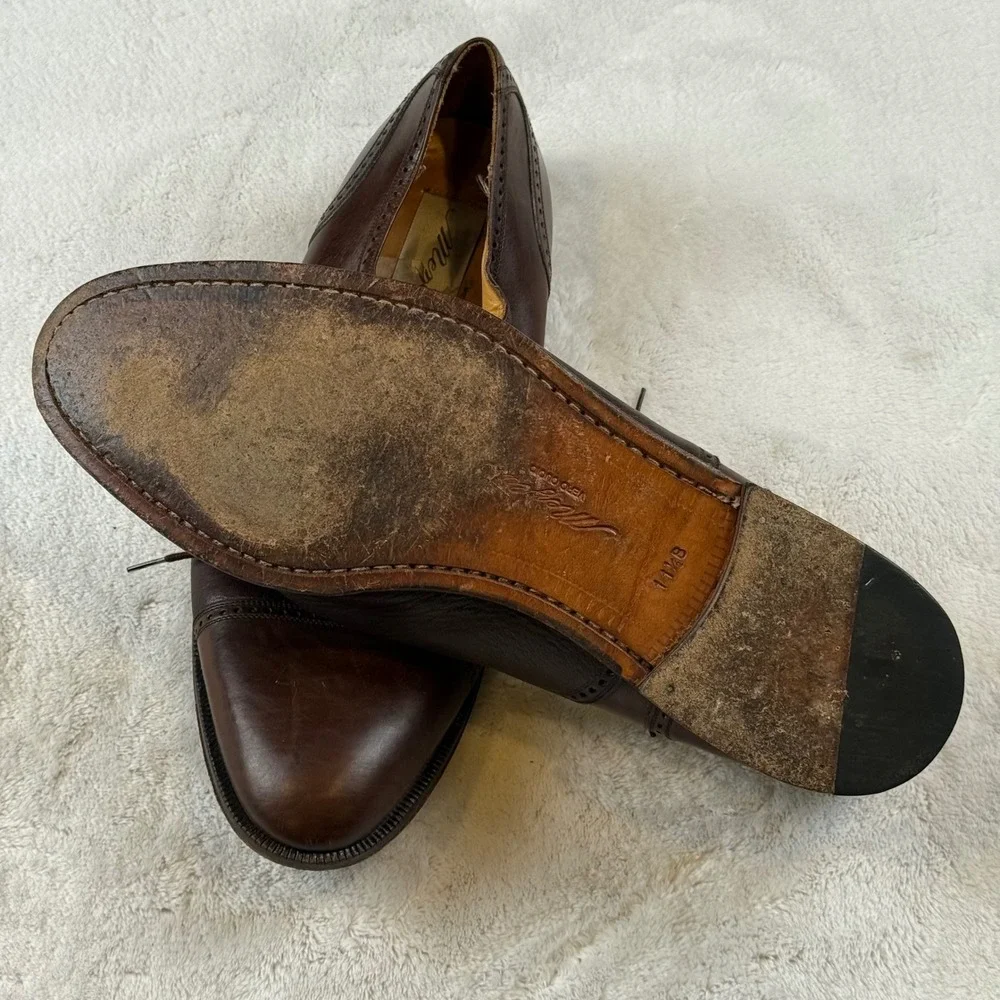 Mezlan Florence Wingtip Oxford Shoes‎ Men's 11.5 B Brown Leather Made in Spain